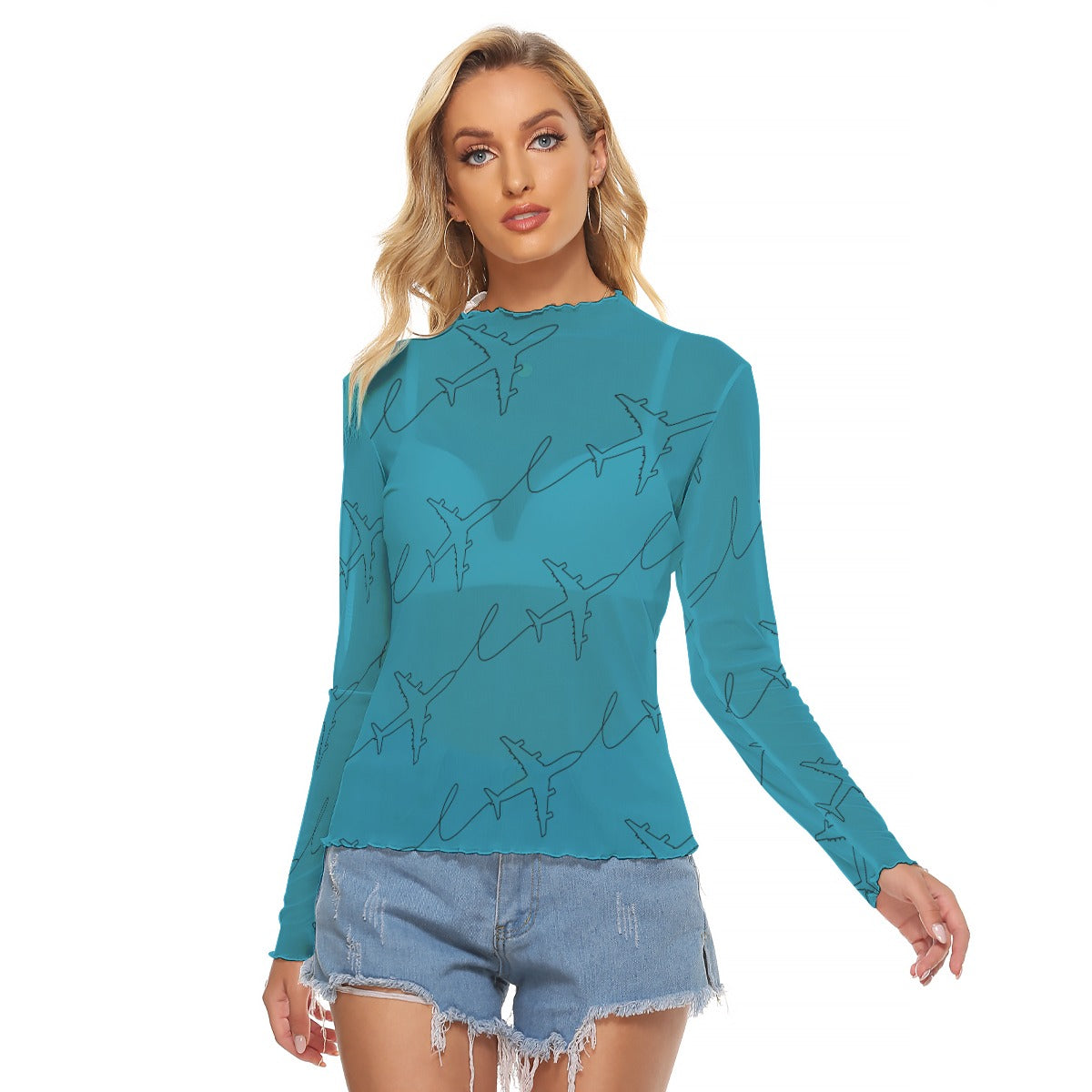 Women’s Mach One Graphic Mesh Top – Long Sleeve Aviation Style