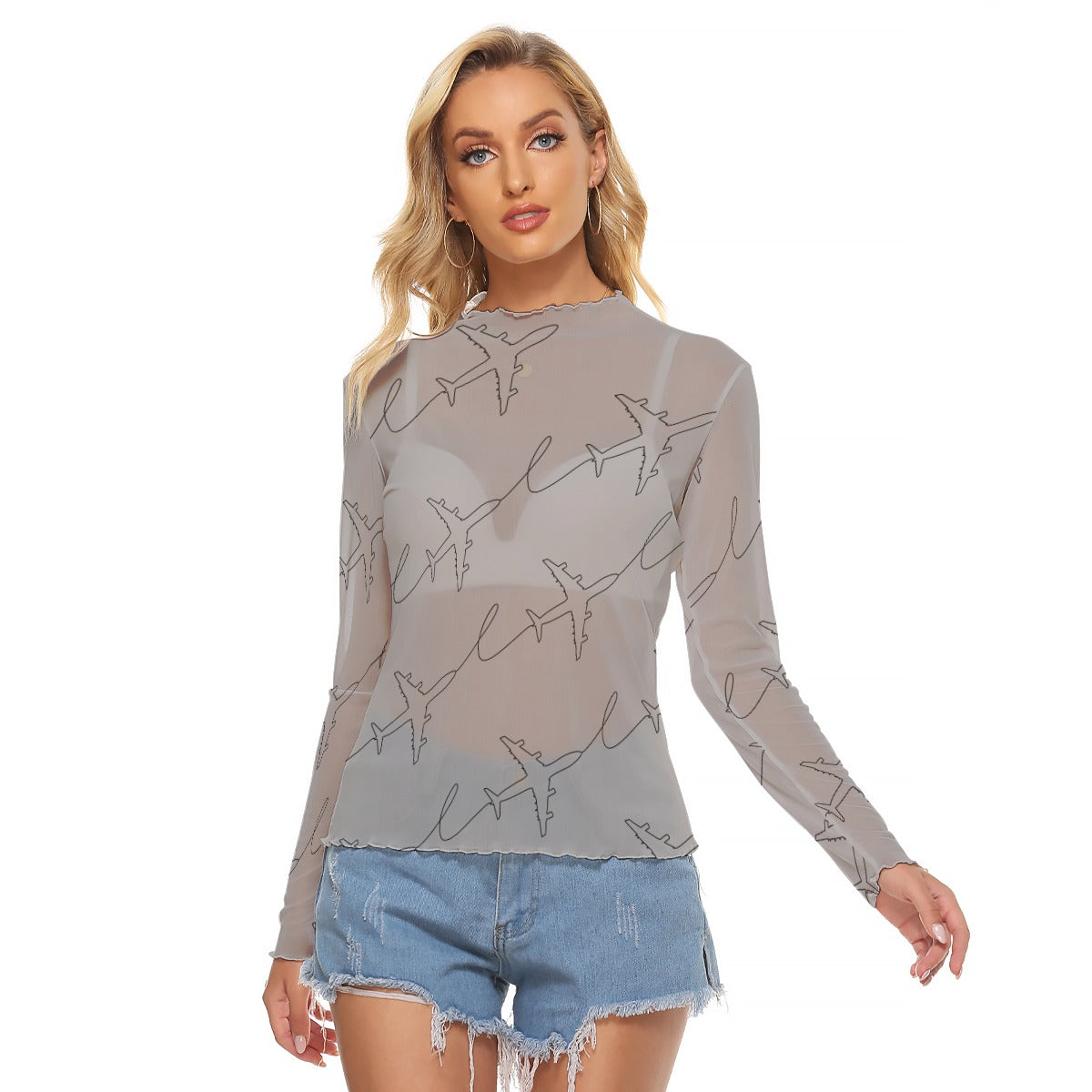 Women’s Mach One Graphic Mesh Top – Long Sleeve Aviation Style