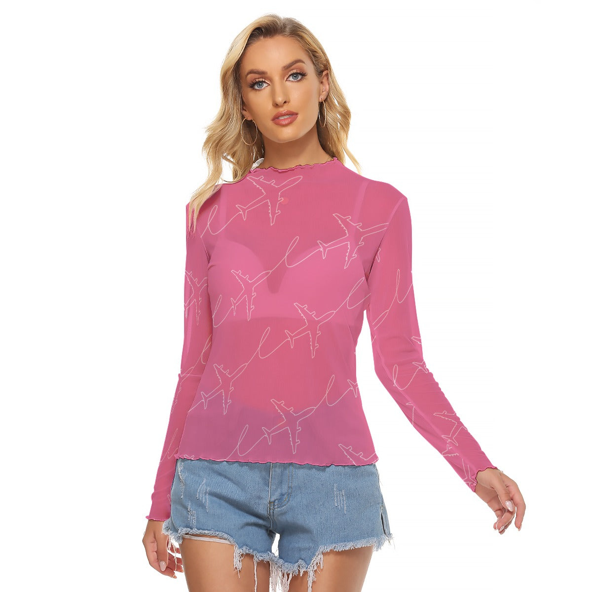 Women’s Mach One Graphic Mesh Top – Long Sleeve Aviation Style