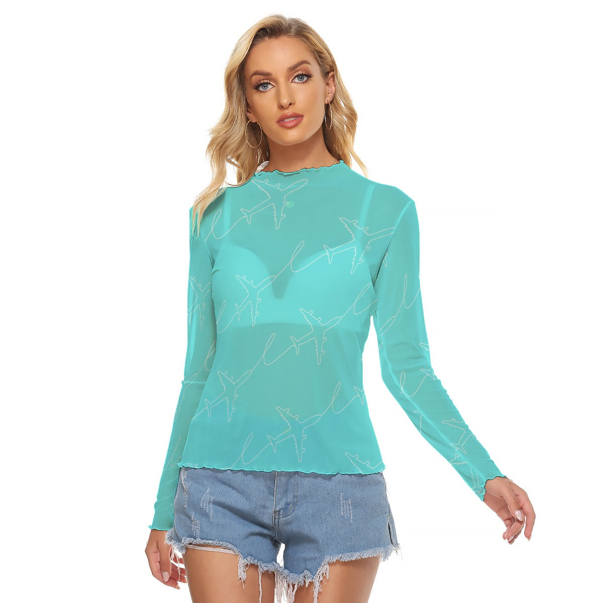 Women’s Mach One Graphic Mesh Top – Long Sleeve Aviation Style