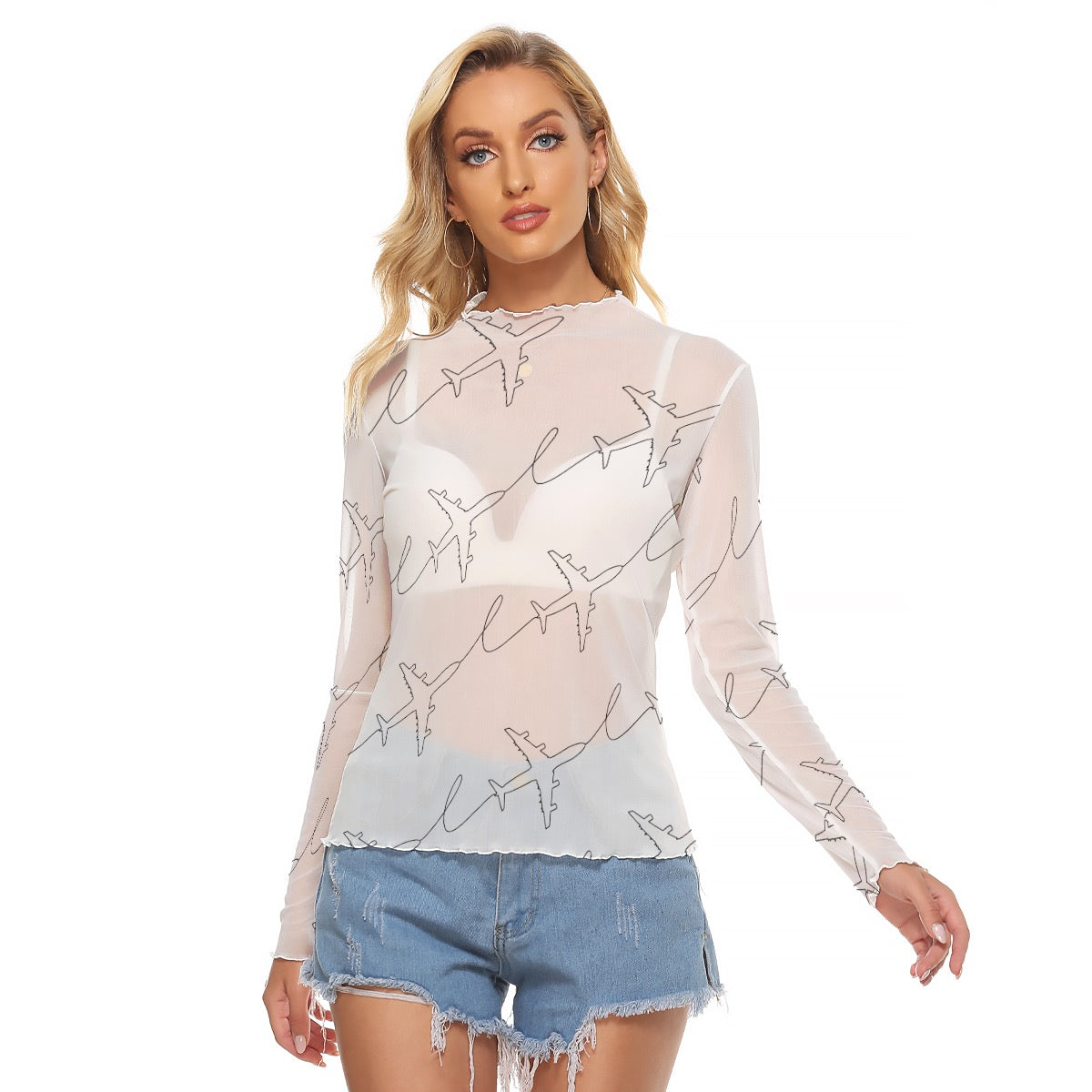 Women’s Mach One Graphic Mesh Top – Long Sleeve Aviation Style