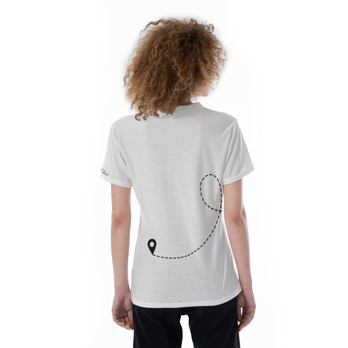 Women’s Aircraft Flight Path Graphic Tee – V-Neck Aviation Style