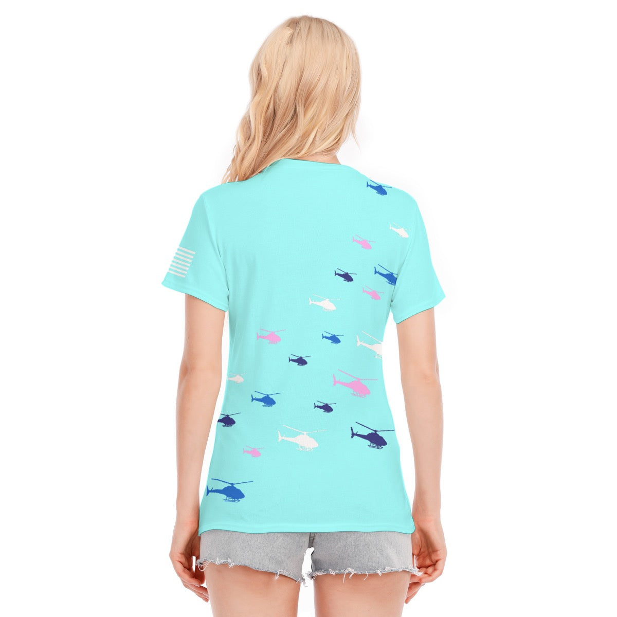 Women’s Rotor Vibes Helicopter Graphic Tee – Cotton Round Neck Style