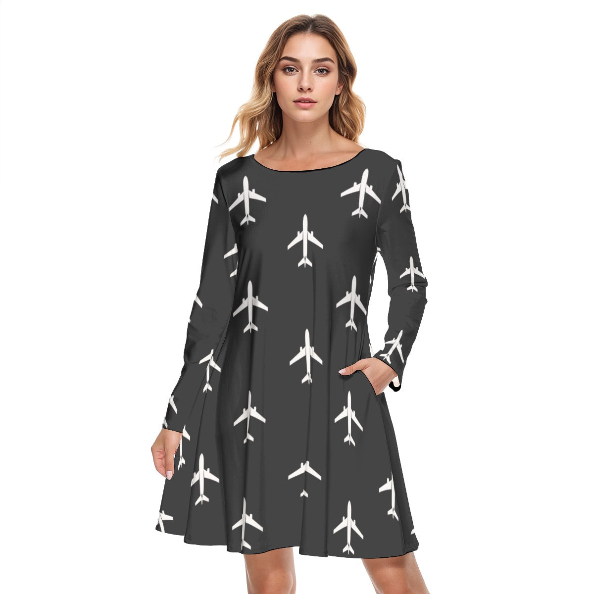 Women’s 737 Aircraft Graphic Dress – Cotton Round Neck Style