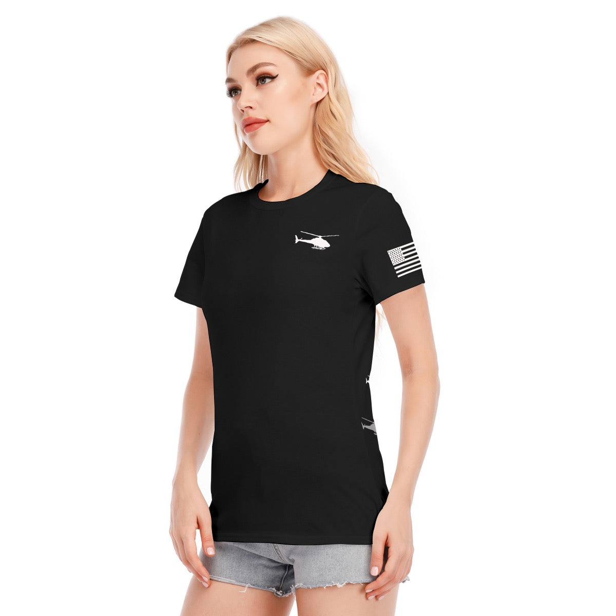 Women’s Rotor Vibes Helicopter Graphic Tee – Cotton Round Neck Style