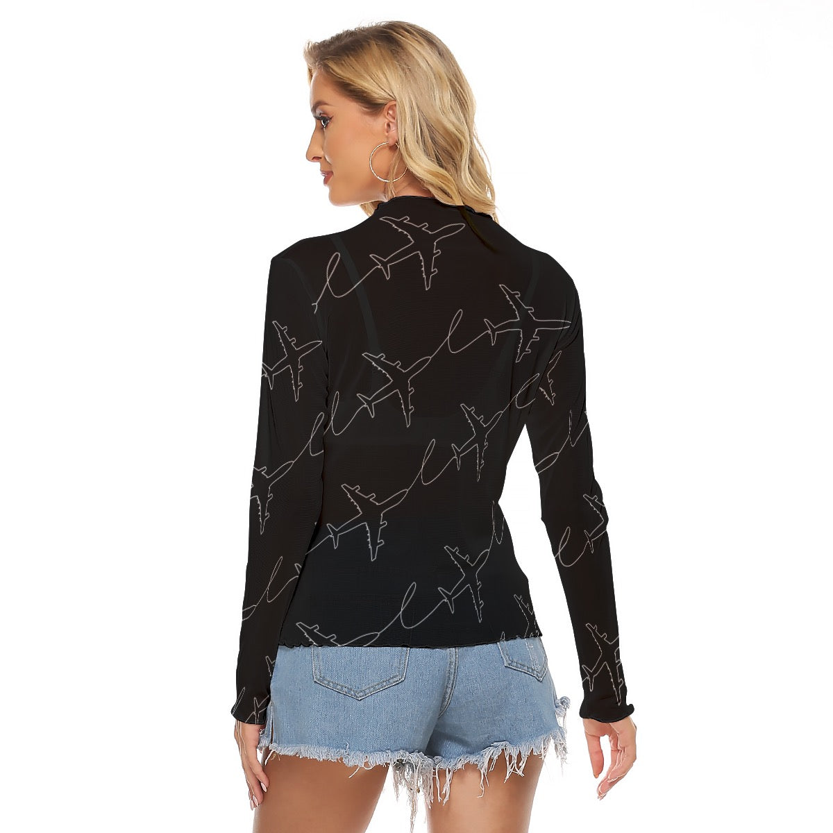 Women’s Mach One Graphic Mesh Top – Long Sleeve Aviation Style